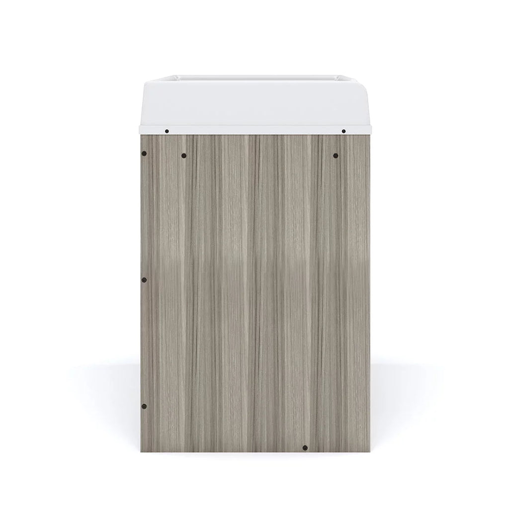 Toddler Walk Up Baby Changing Table with Stairs and Storage, Wood Laminate Finish, Elm Gray L412