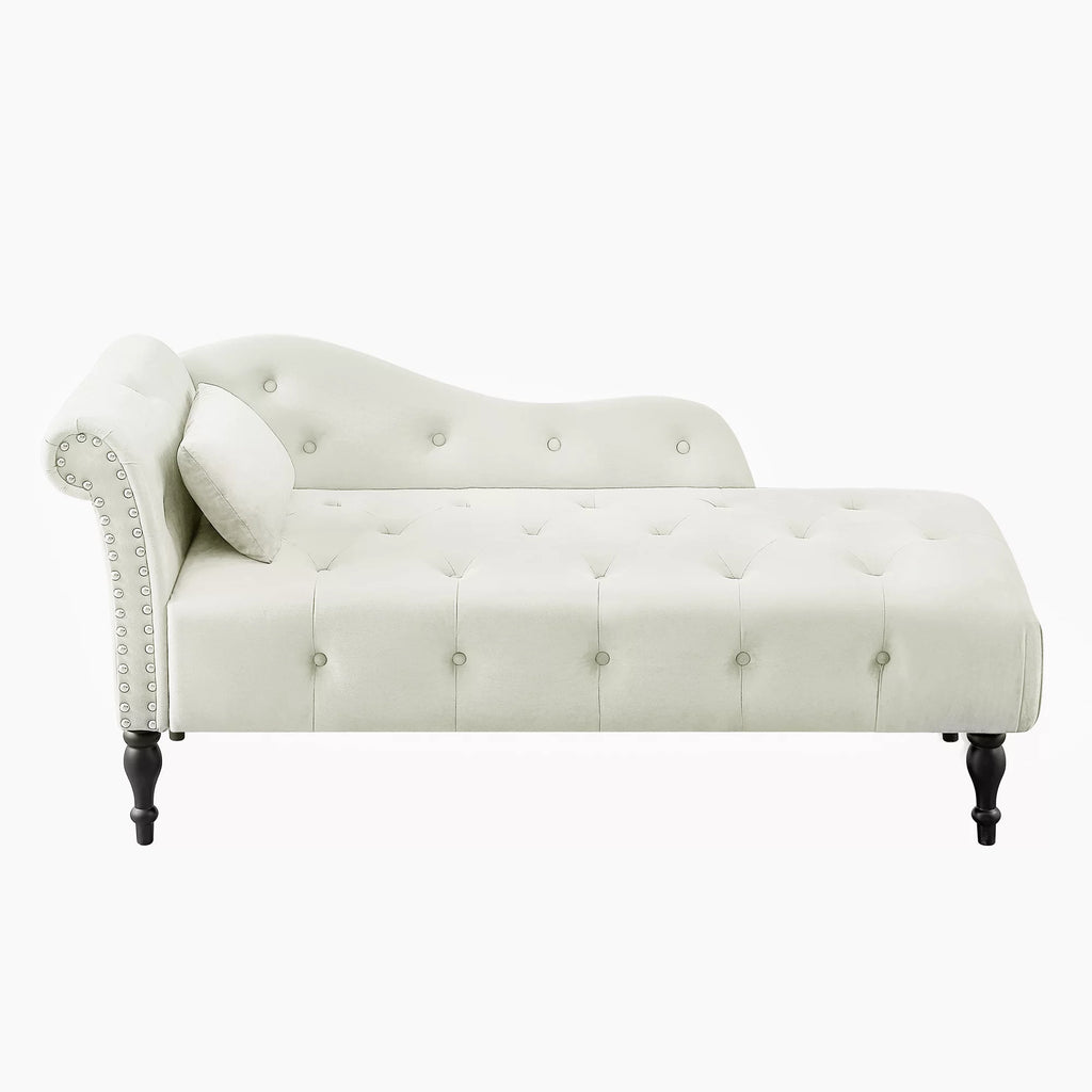 Velvet Chaise Lounge with Pillow U7453