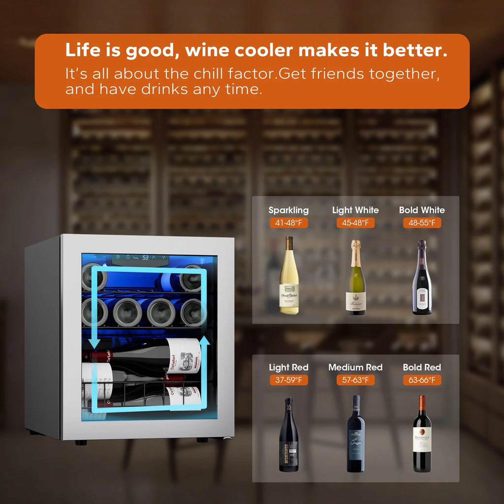 12 Bottle Mini Wine Refrigerator with Glass Door I74984