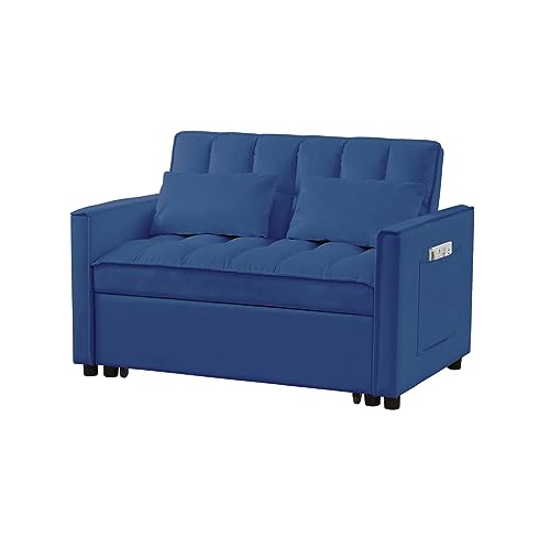 Off White 3 in 1 Sleeper Sofa Bed with Side Pockets X92672