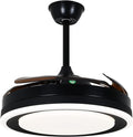42 Inch Retractable Ceiling Fan with Lights Remote Silent Motor 6 Speed 3 Color Change Timer X69995