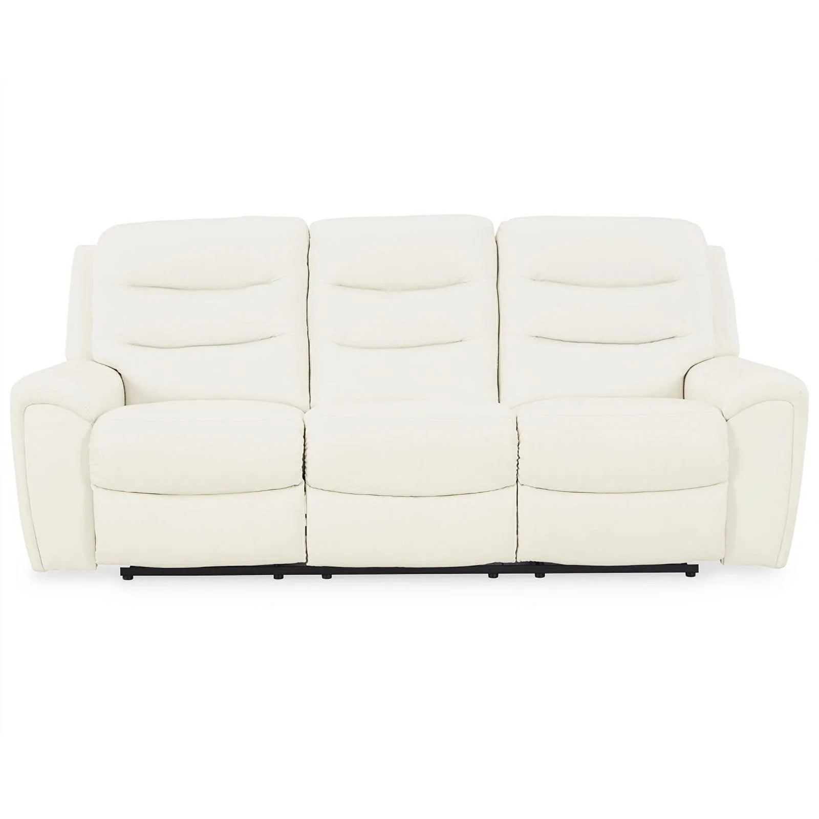 White Faux Leather Power Reclining Sofa A92553