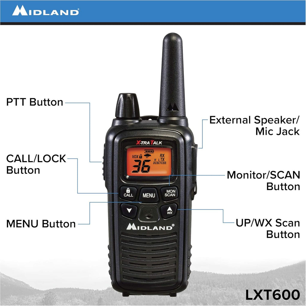 36 Channel FRS Two-Way Radio Walkie Talkie Black 8 Pack G4392