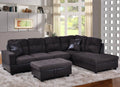 103.5" Wide Corner Microfiber Sectional Sofa with Storage Ottoman T14661