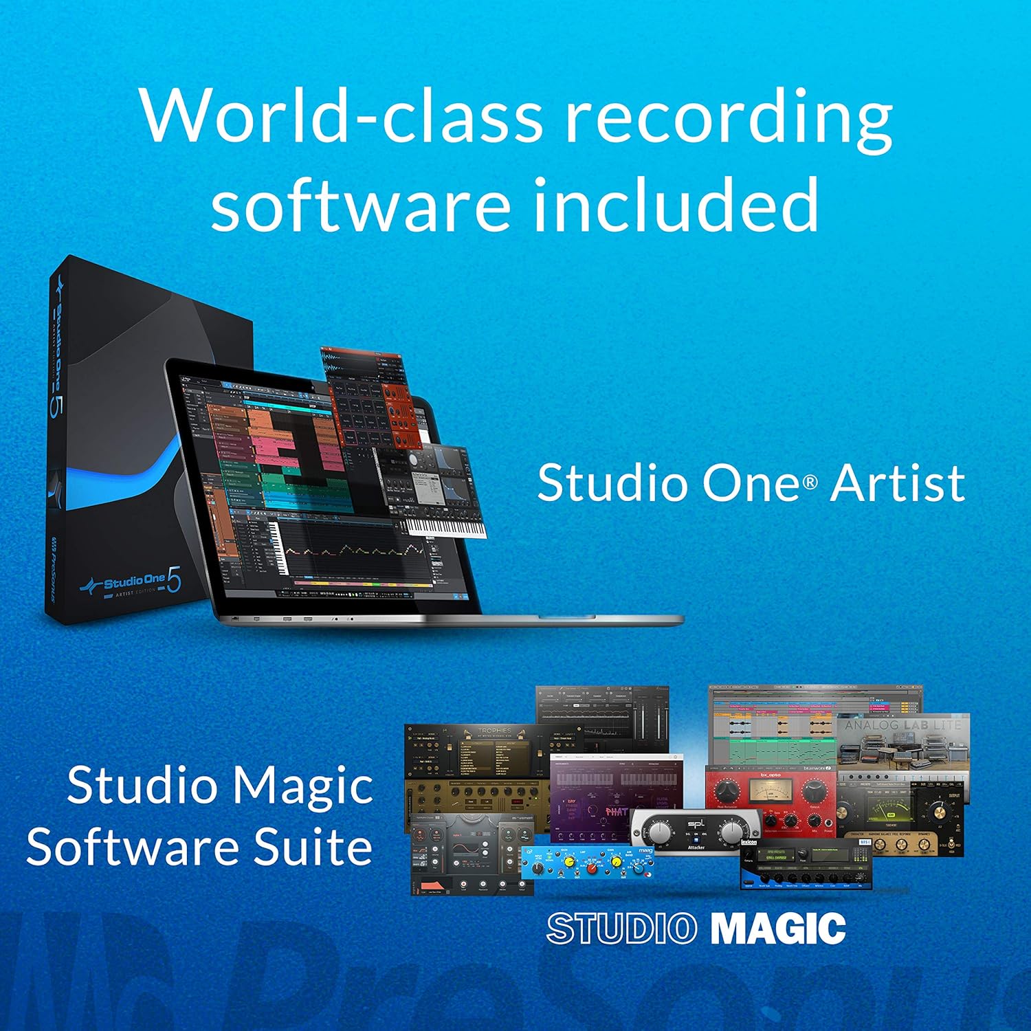 USB 2.0 Recording Bundle with Interface, Headphones, Microphone and Studio One software S585
