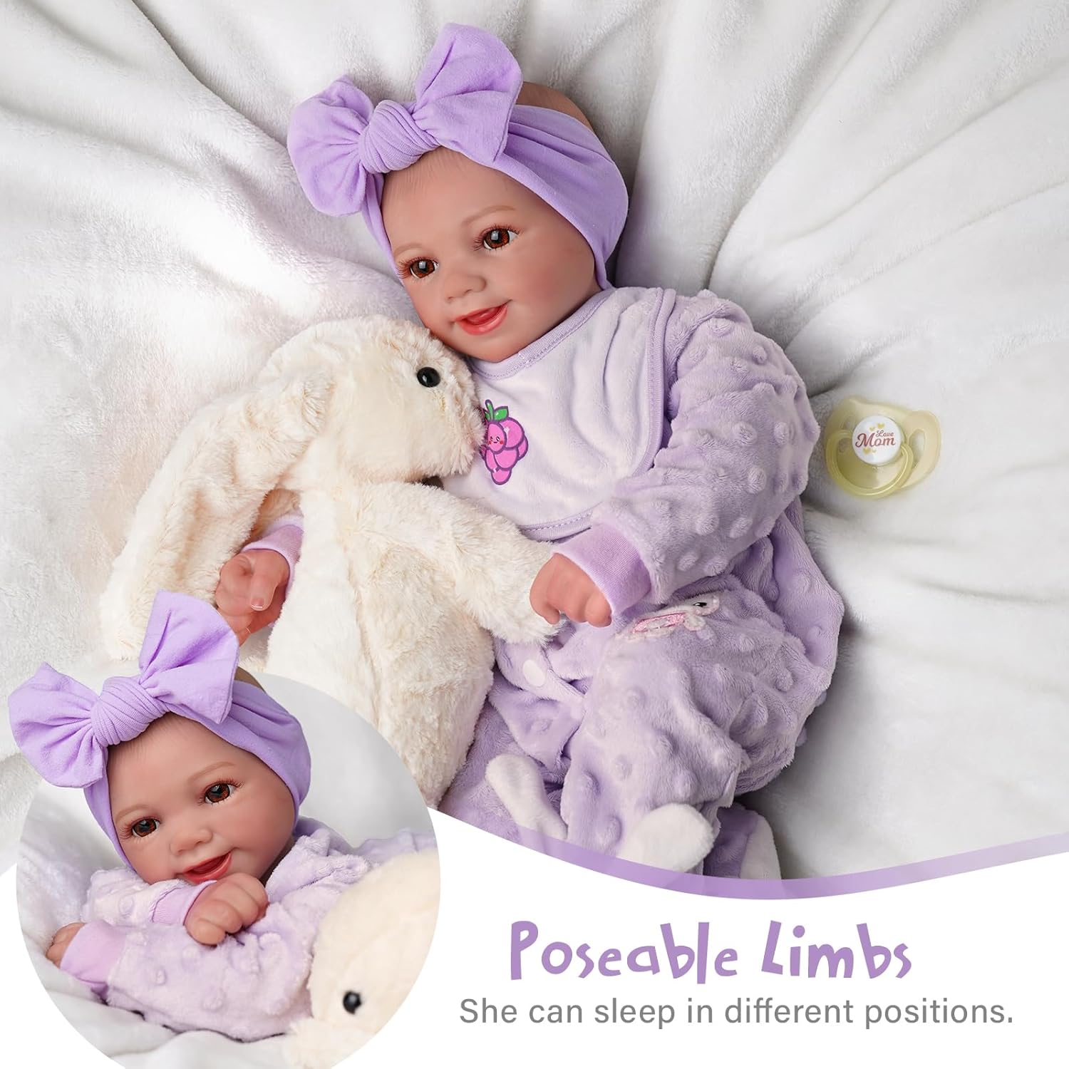 17 Inch Soft Body Reborn Baby Doll with Basket I28044