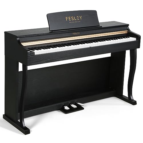 Black 88 Key Weighted Digital Piano with Hammer Action, Dual 25W Speakers, Triple Pedal S273850