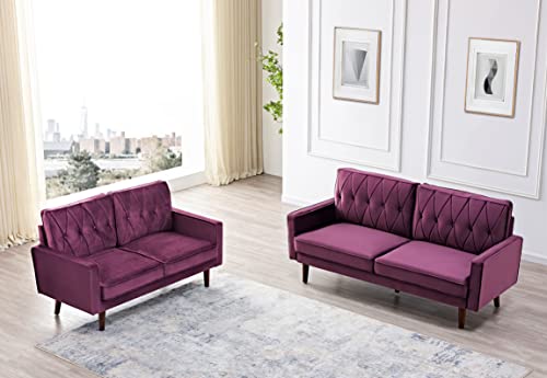 Tufted Velvet Couch, 57.5'' Wide Loveseat T415759