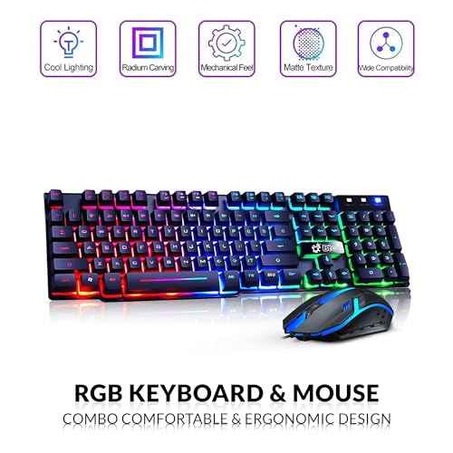 RGB Gaming Desktop PC Intel i5 8th Gen 16GB Ram 512GB SSD NVIDIA GeForce GT 1030 DDR5 24 inch Monitor WiFi Windows 11 Pro Renewed V8067