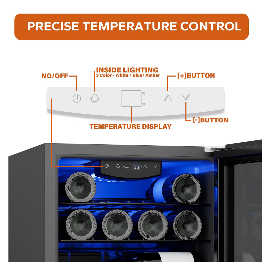 12 Bottle Mini Wine Refrigerator with Glass Door I74984