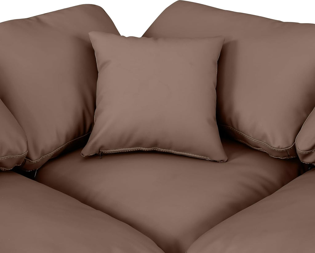 Brown Vegan Leather Sectional X557