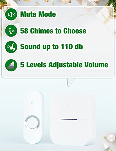 Wireless Doorbell with 2 Buttons & 2 Receivers F460249