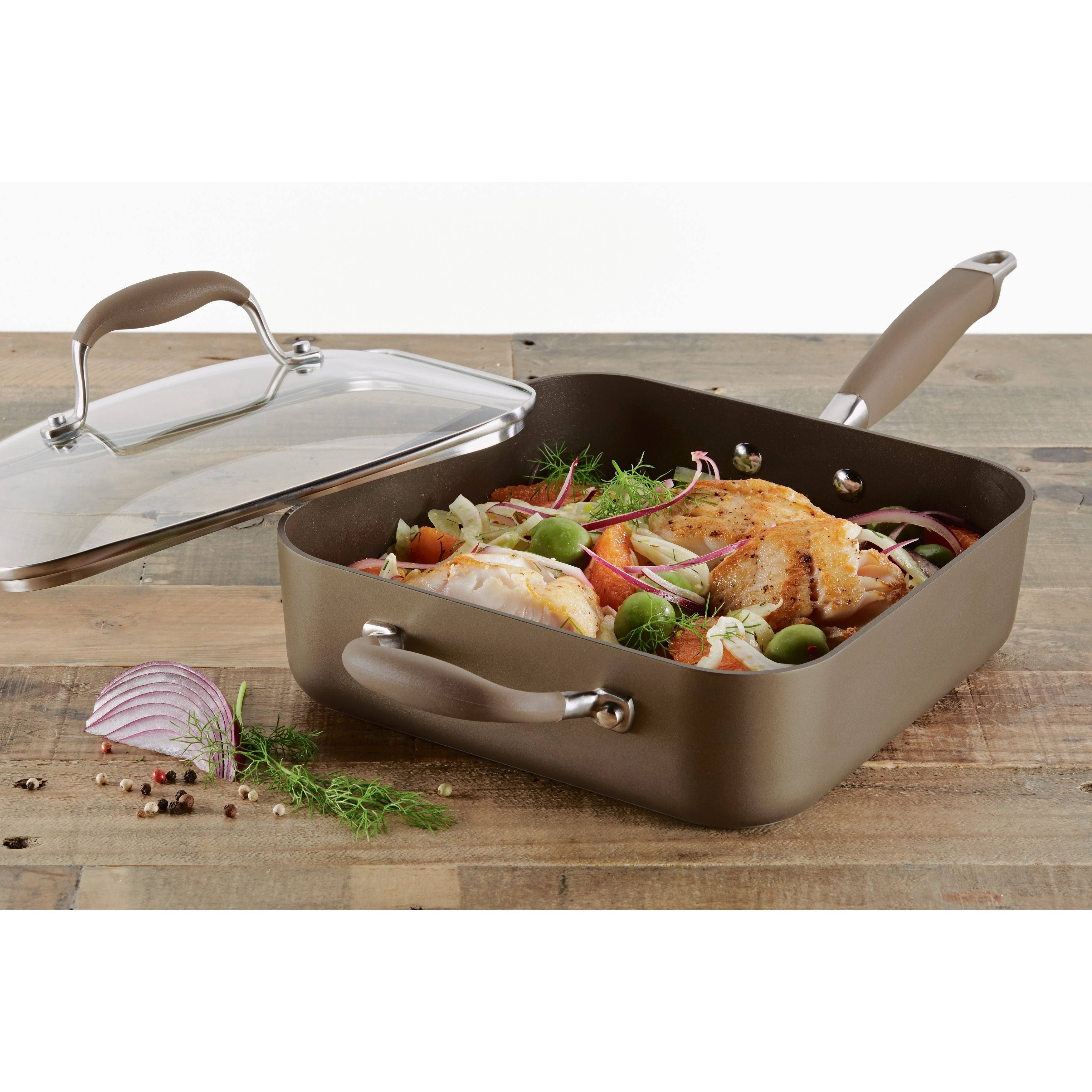 Hard-Anodized Nonstick 4-Quart Covered Square Saute F8898