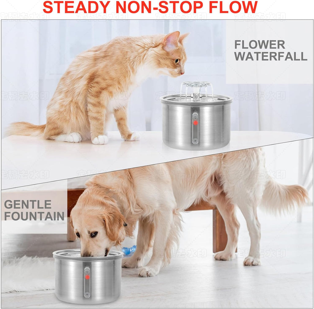 Stainless Steel Cat Water Fountain, 67oz/2L F205