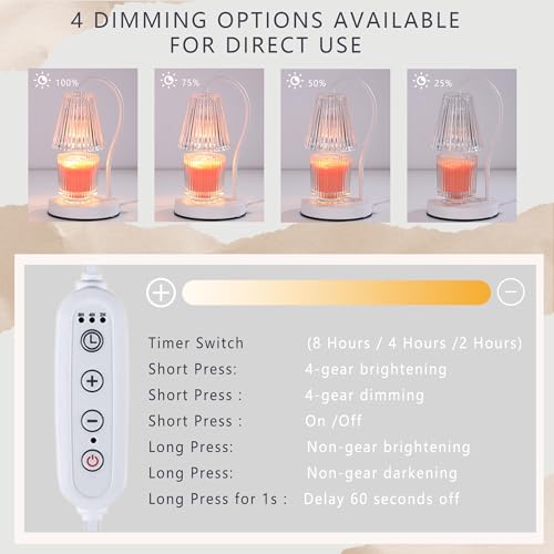 White Candle Warmer Lamp with 2 Bulbs N799080