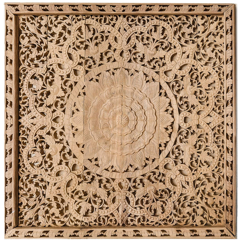 72 Inches Wood Carved Headboard N701