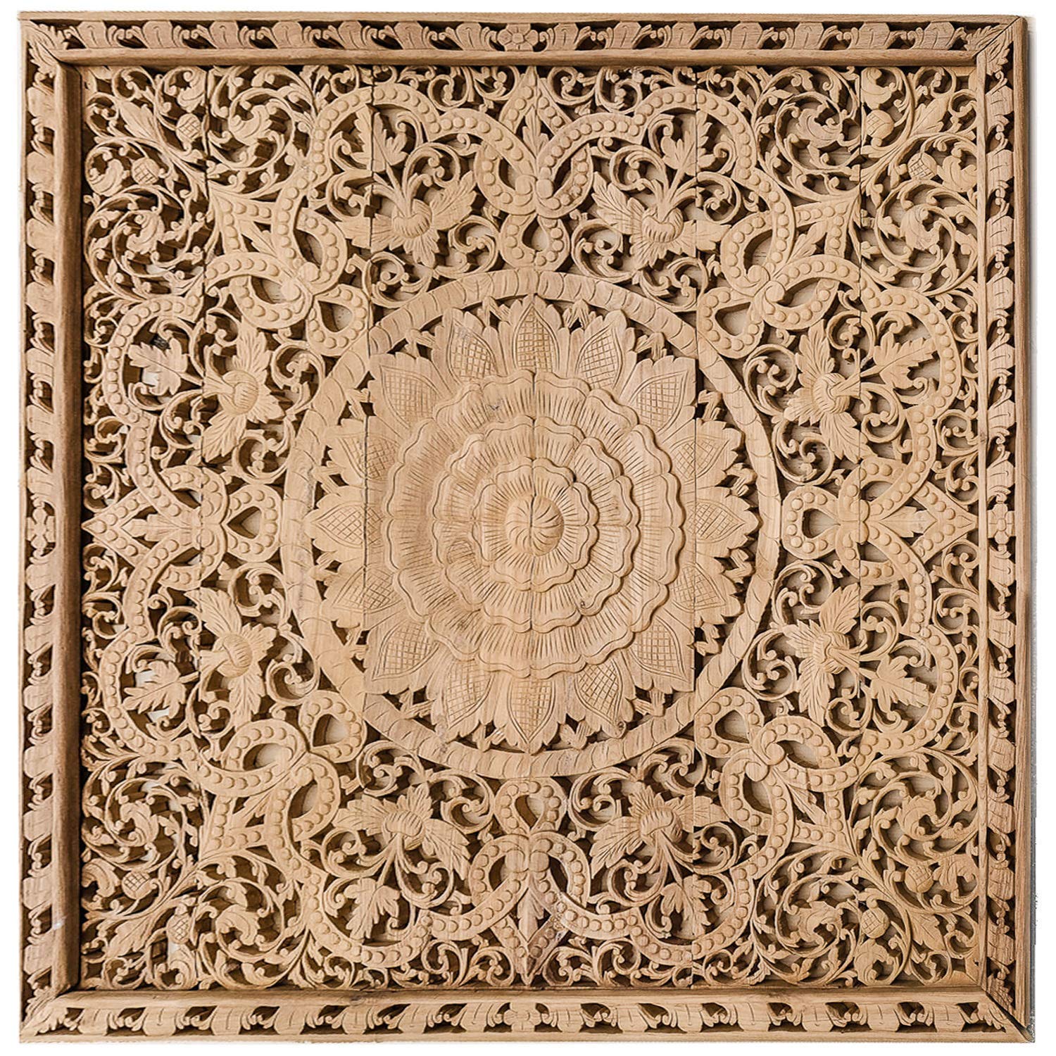 72 Inches Wood Carved Headboard N701
