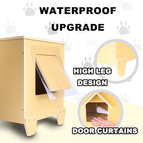 Outdoor Cat Houses Wooden Stray Cat Shelter with Escape Door S6288