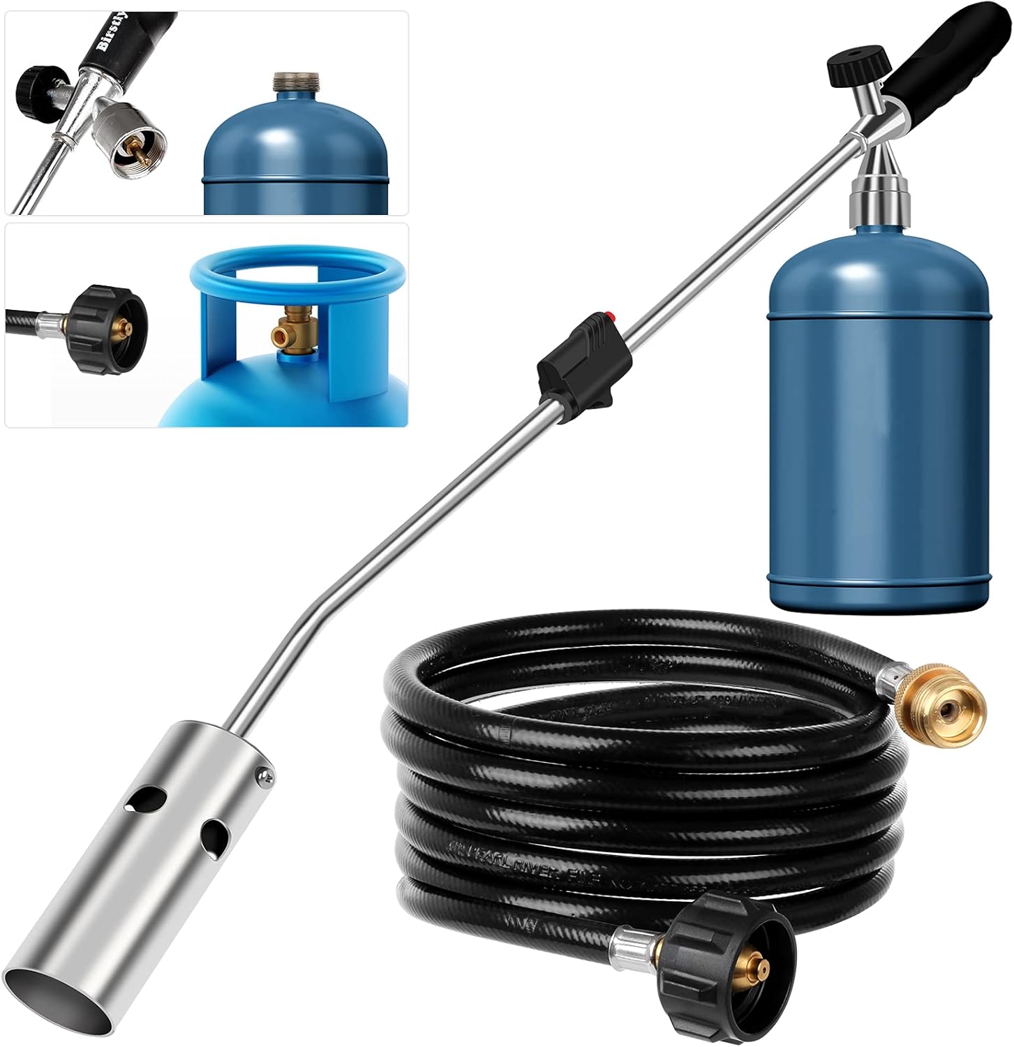 Propane Torch Weed Burner with Push Button Igniter and 9.8 FT Hose G84595