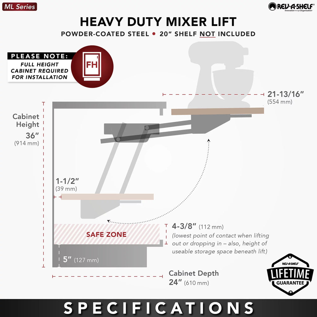 Mixer Appliance Lift System for Base Cabinet G279
