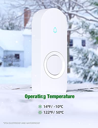 Wireless Doorbell with 2 Buttons & 2 Receivers F460249