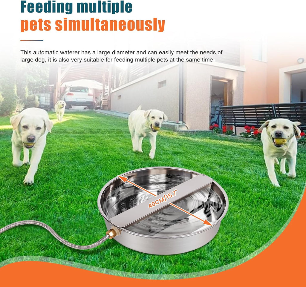 Large Stainless Steel Pet Waterer with Float Valve N573