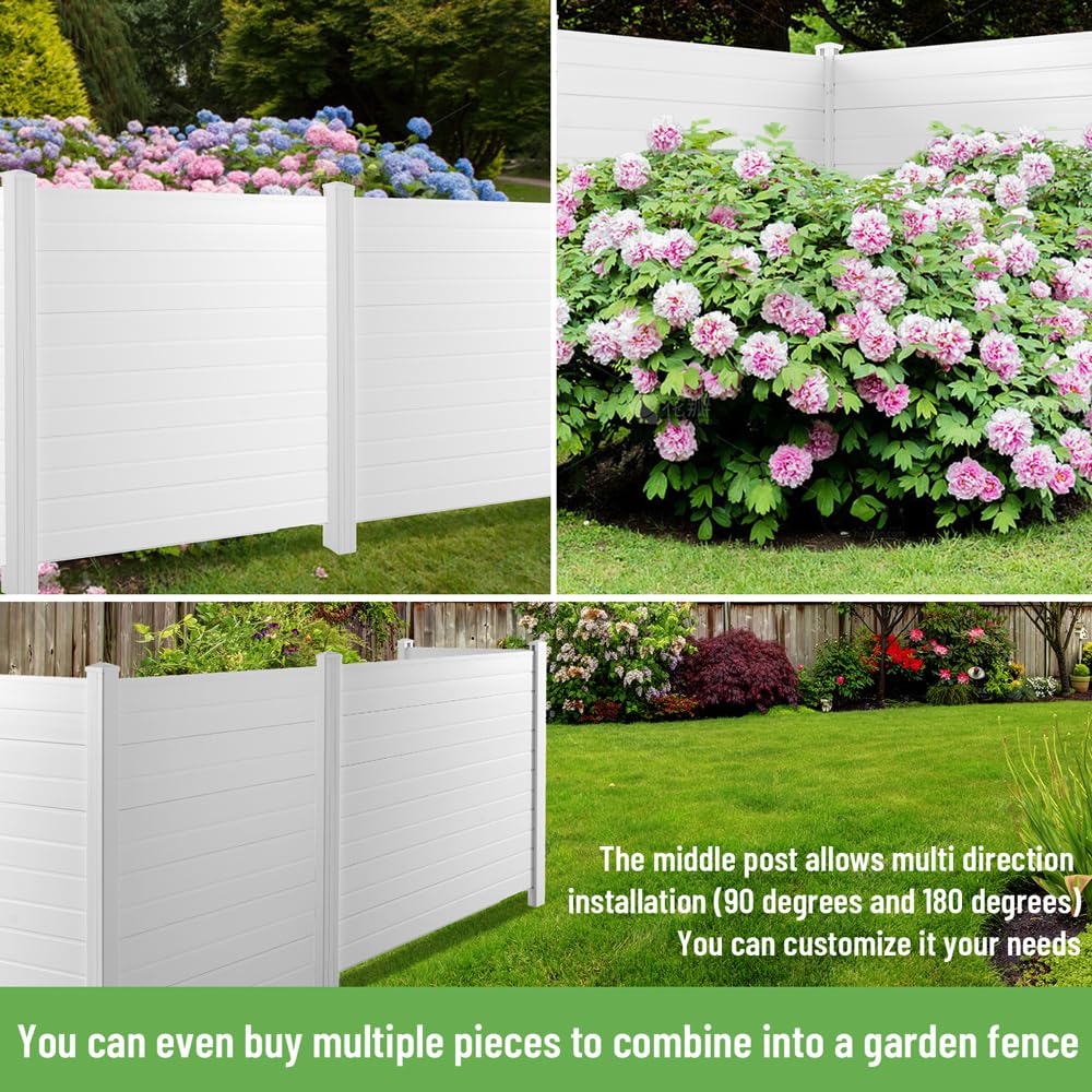 White Vinyl Privacy Screen Panels (2 Panels) F235084