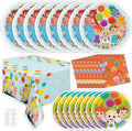 Cocomelon Birthday Decorations Pack for 8 Guests - Plates and Napkins, Tablecloth, Checklist - Party Decorations, Party Supplies W55207