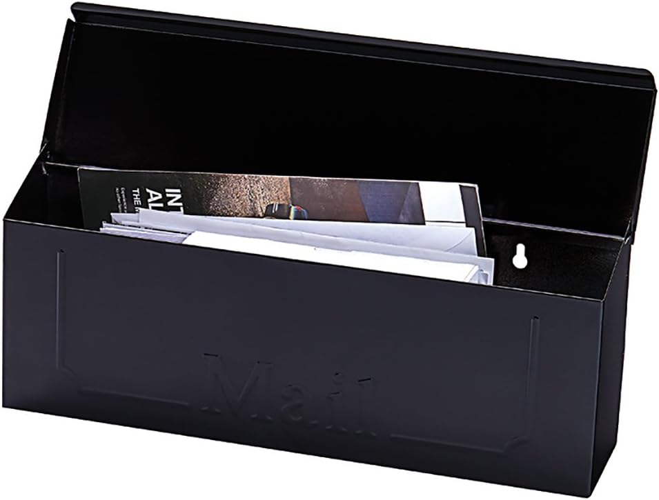 Black Wall-Mount Galvanized Steel Mailbox M803