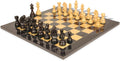 Ebonized & Boxwood Chess Set with Black & Ash Burl Chess Board - 3.75" King F483