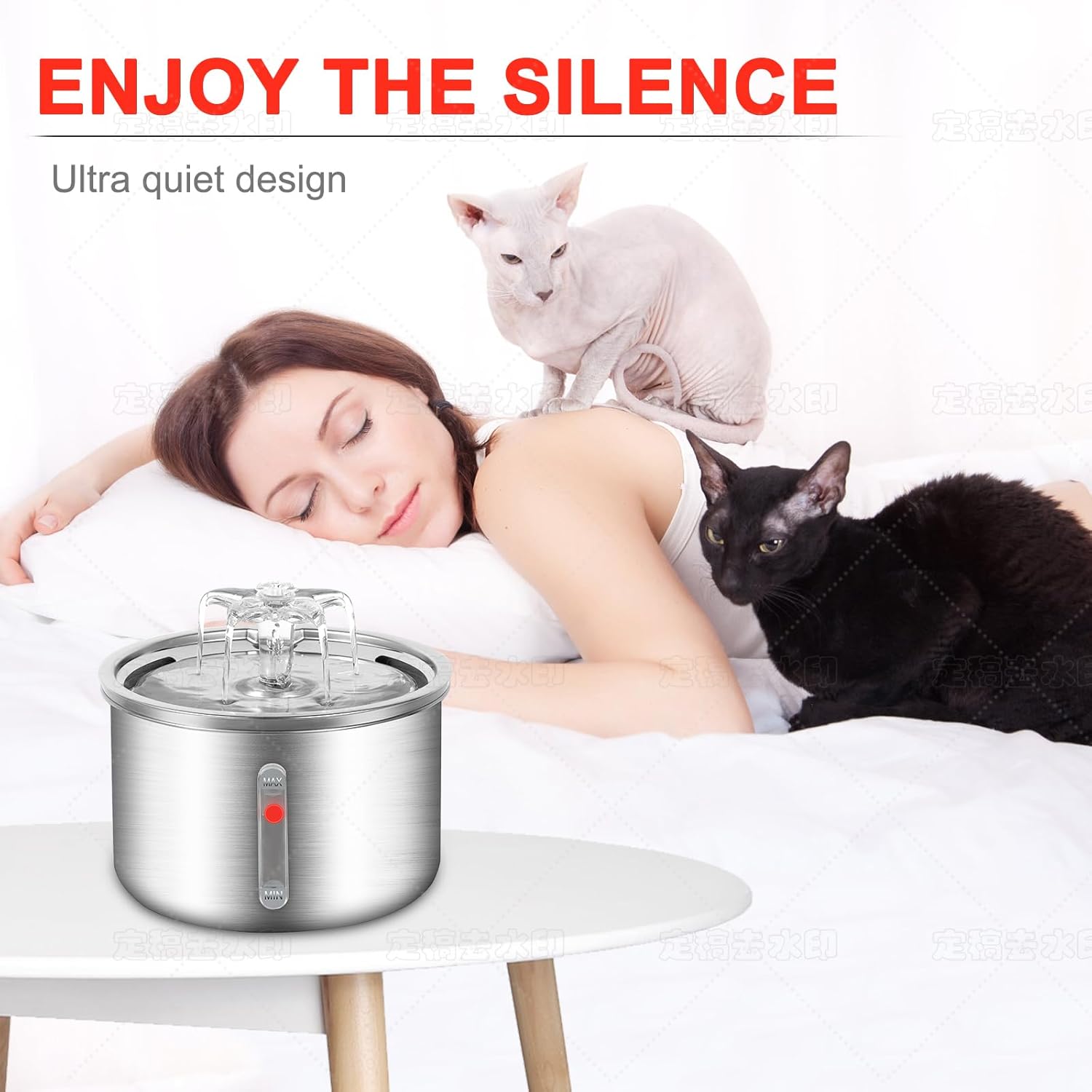 Stainless Steel Cat Water Fountain, 67oz/2L F205