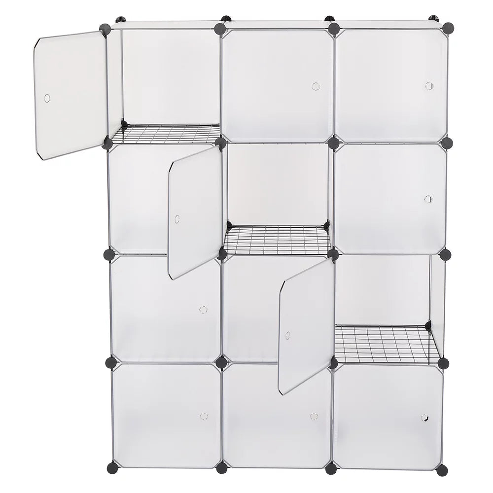 White 12-Cube Plastic Bookshelf T425