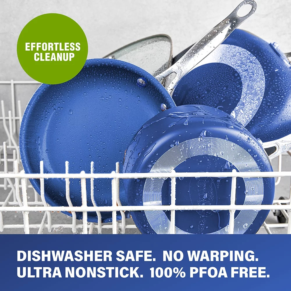 10 Piece Nonstick Cookware Set Blue U385