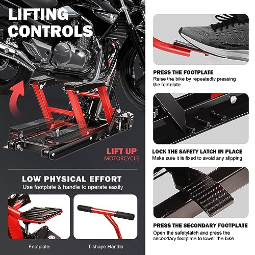 Motorcycle Lift Table 1000lbs Capacity Black J55684
