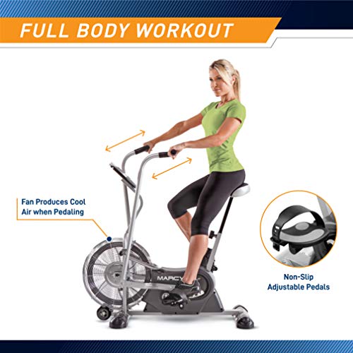 Air-Resistance Exercise Fan Bike With Dual Action Handlebars S6827