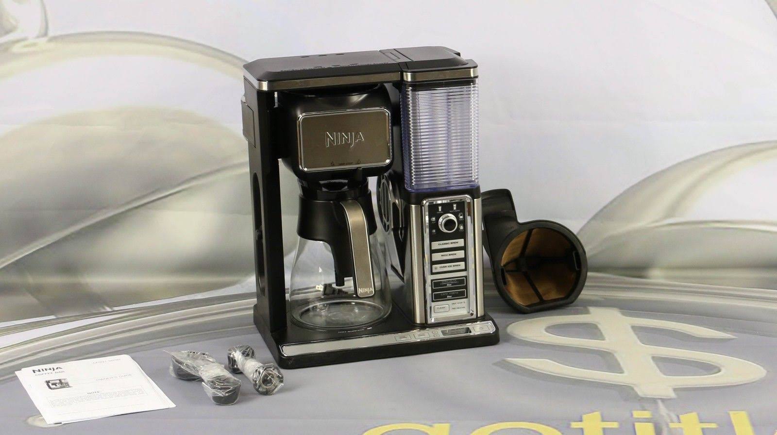 10-Cup Black Stainless Coffee Brewer with Glass Carafe A5603