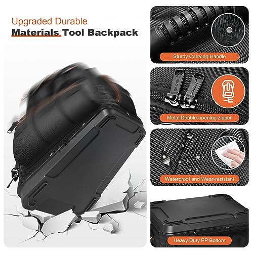 Water-resistant Heavy Duty Tool Backpack with Molded Base T9193