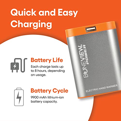 Electric Hand Warmer Power Bank with Flashlight, Rechargeable 9900-mAh Battery Pack A94059