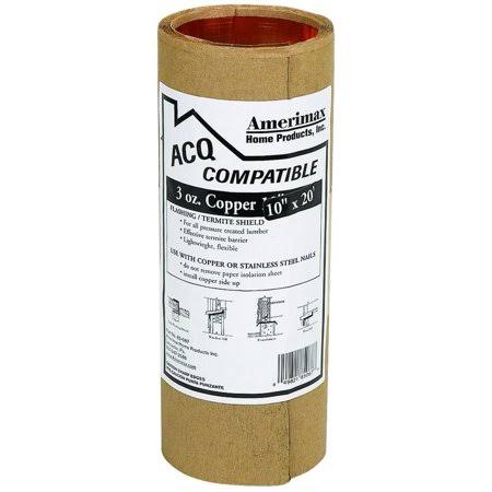 Copper Wood Frame Termite Shield Flashing 10 inch by 20 Foot Case of 4 U58895