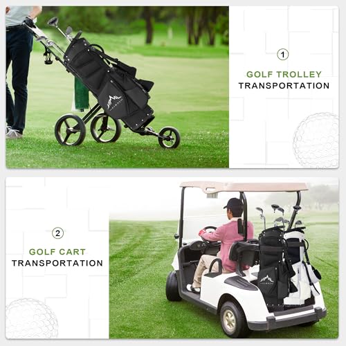 Lightweight Golf Stand Bag with 5 Way Full-Length Dividers and 8 Pockets I2233