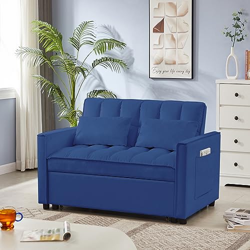 Off White 3 in 1 Sleeper Sofa Bed with Side Pockets X92672