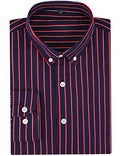 Men's Long Sleeve Vertical Striped Button Down Dress Shirt K7367