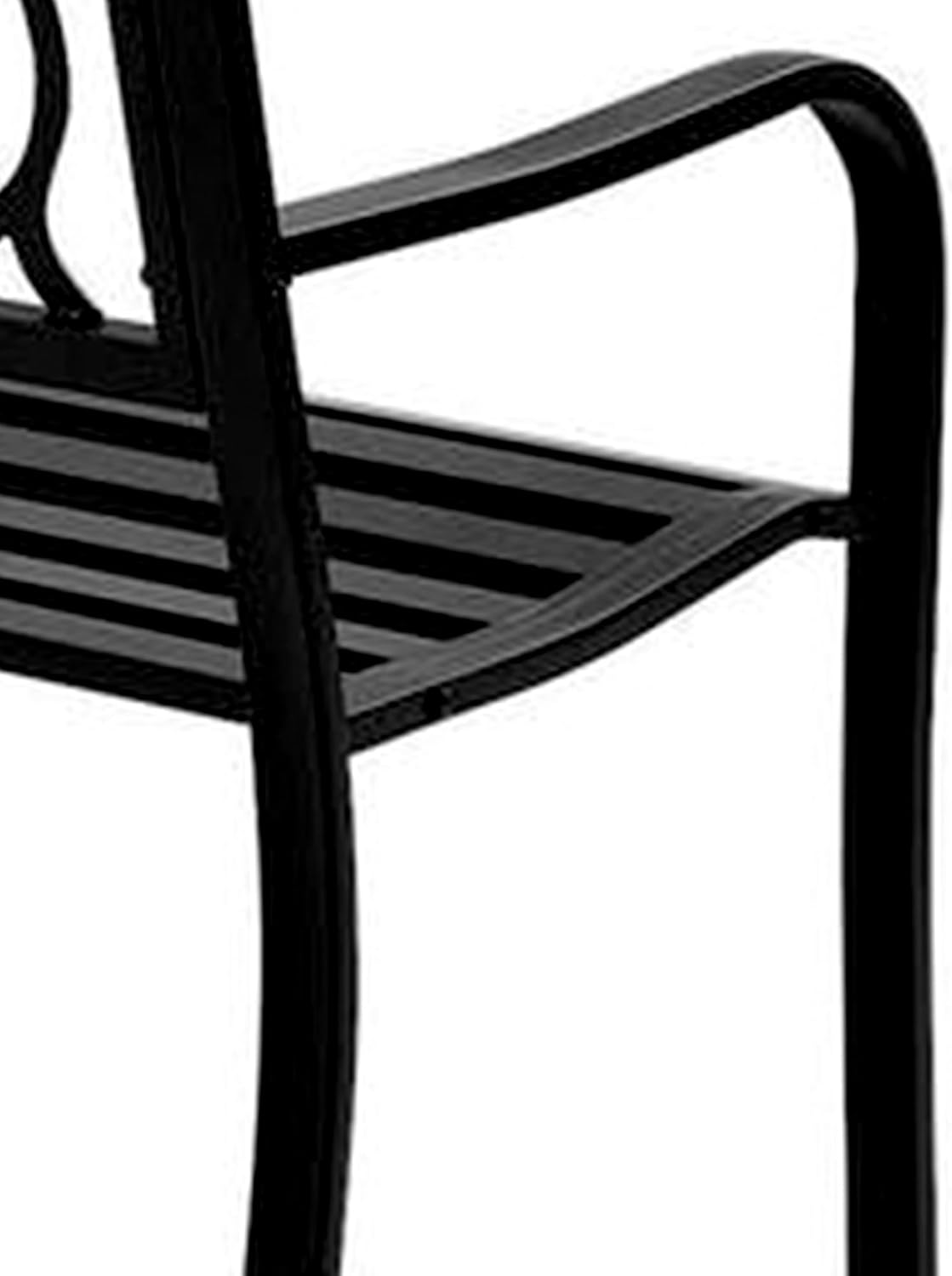 Black Powder Coated Steel Park Bench F356