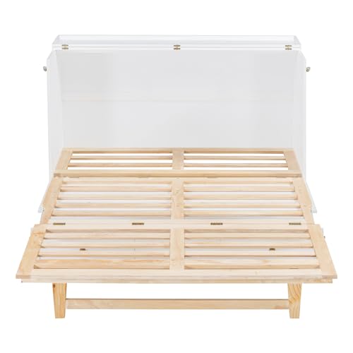 Queen Size Solid Pine Murphy Bed with Storage Drawer Q583115