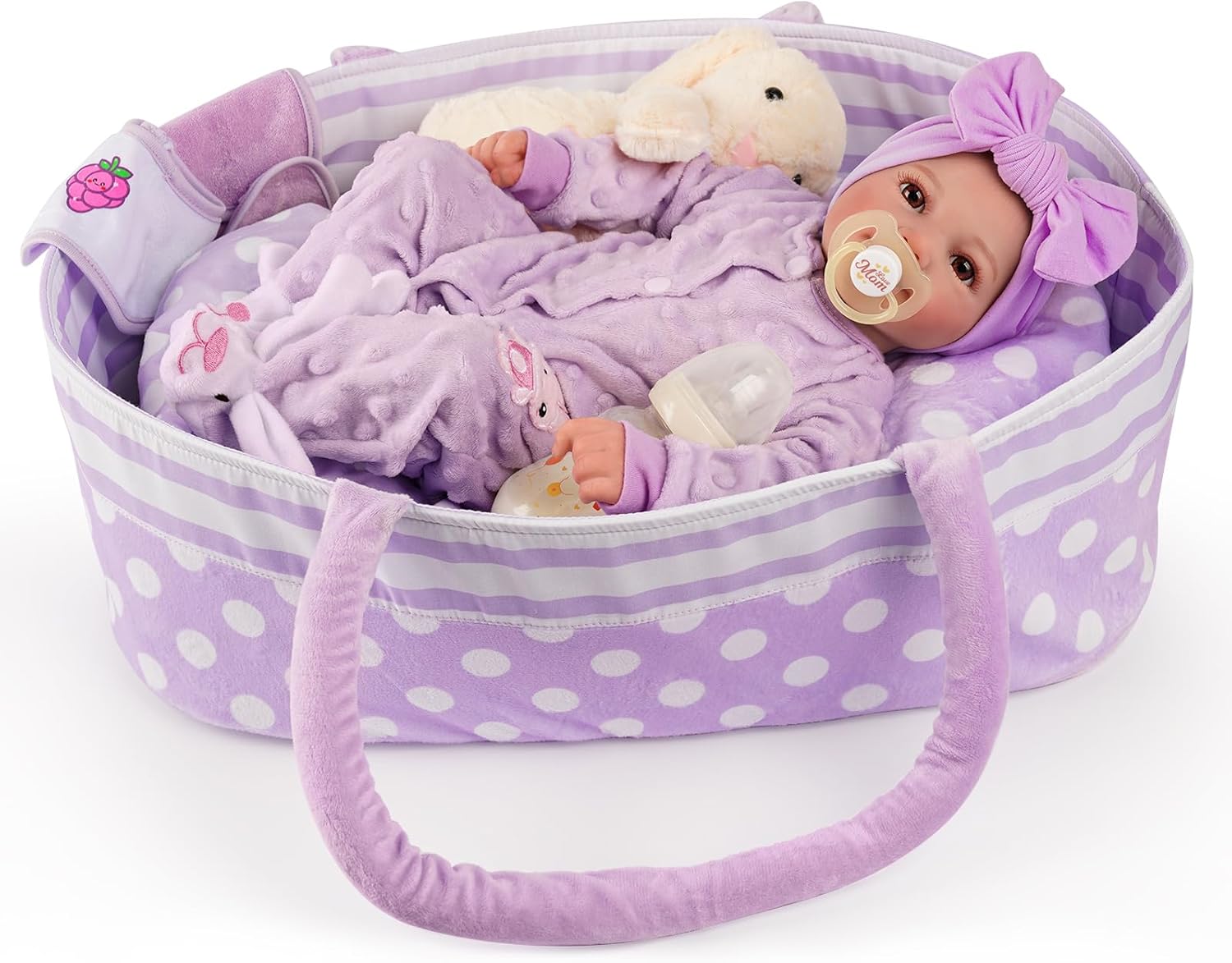 17 Inch Soft Body Reborn Baby Doll with Basket I28044