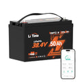 36V 50Ah LiFePO4 Battery with Bluetooth Low-Temp Protection 50A BMS Deep Cycle Group31 Lithium Iron Phosphate Battery E241527