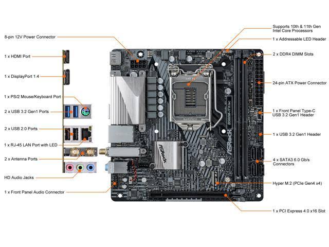 Intel LGA 1200 Mini-ITX Motherboard P819282
