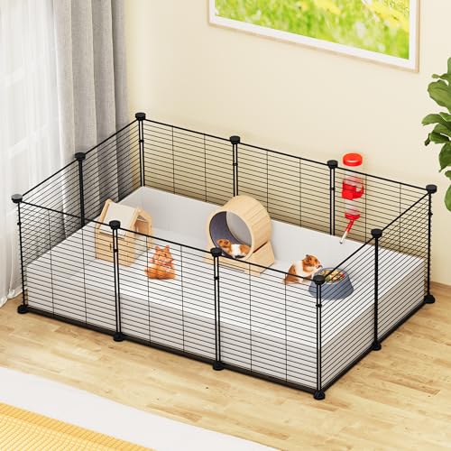 Guinea Pig Cage with Waterproof Plastic Liner 4x2 Playpen 24PCS Panels G83943