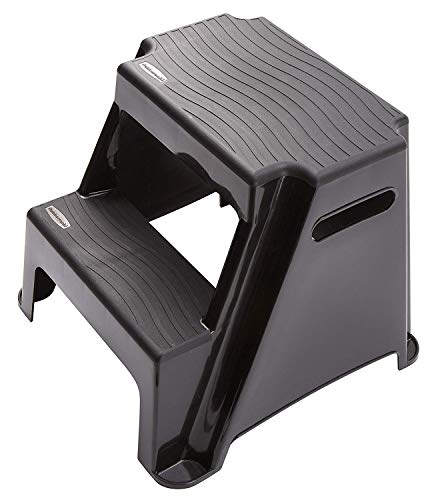 Black 2-Step Molded Plastic Step Stool E264