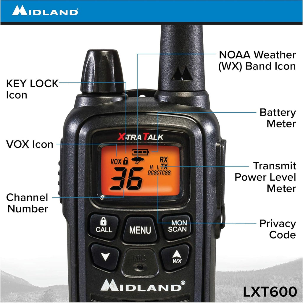 36 Channel FRS Two-Way Radio Walkie Talkie Black 8 Pack G4392